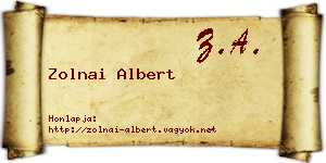 Zolnai Albert névjegykártya